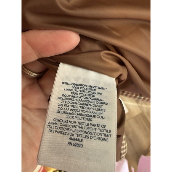 Lands End Women's Neutral Plaid Max 600 Down Puffer Vest Size Medium Tall - Picture 9 of 10